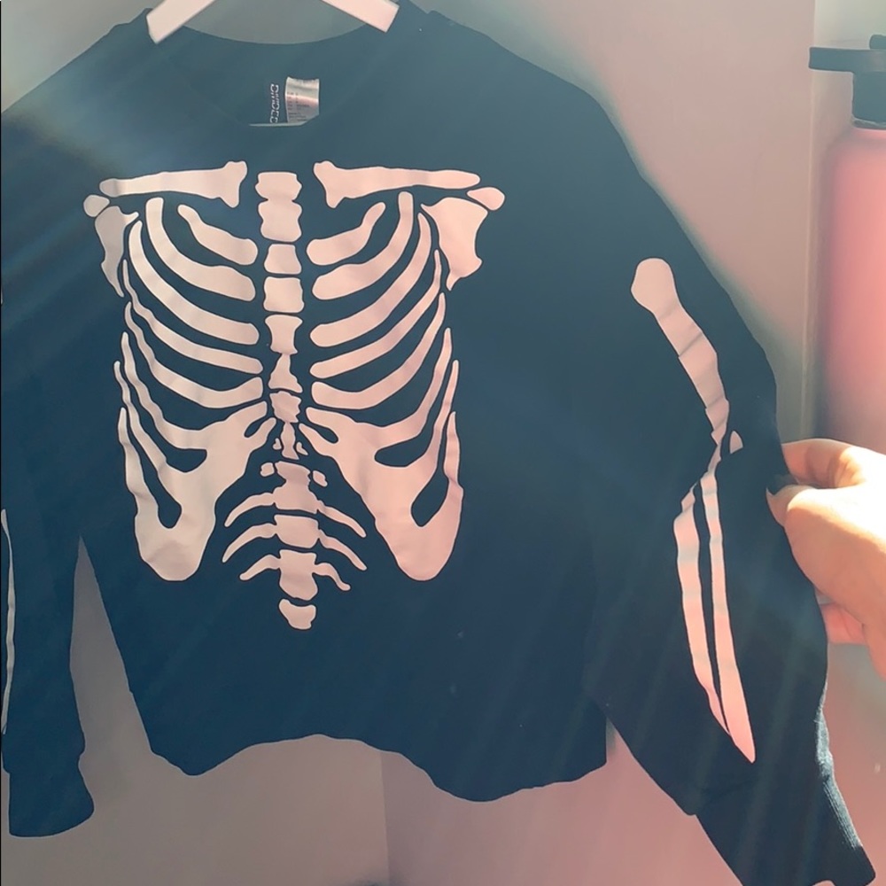 COPY - H&M skeleton sweatshirt, small, black.